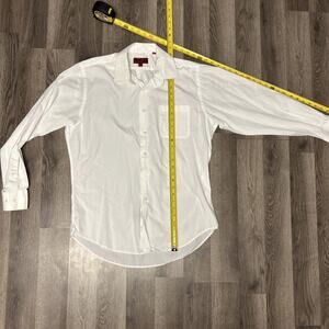 Bergamo NY Long Sleeve White Dress Shirt Mens 16/16.5 White